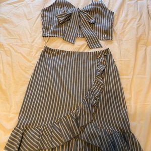 striped two piece